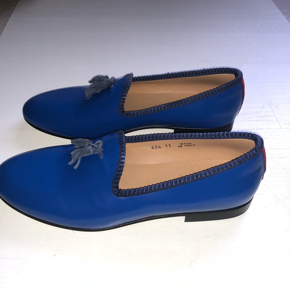 Del Toro Cobalt Blue Patent Slippers NEW!!!